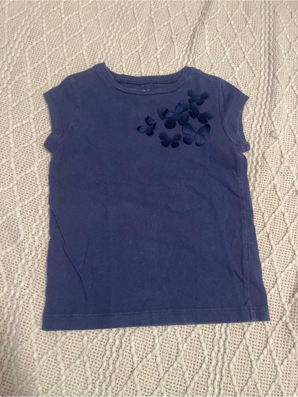 Carter's Navy Blue Short Sleeve Tee with Butterfly Accents